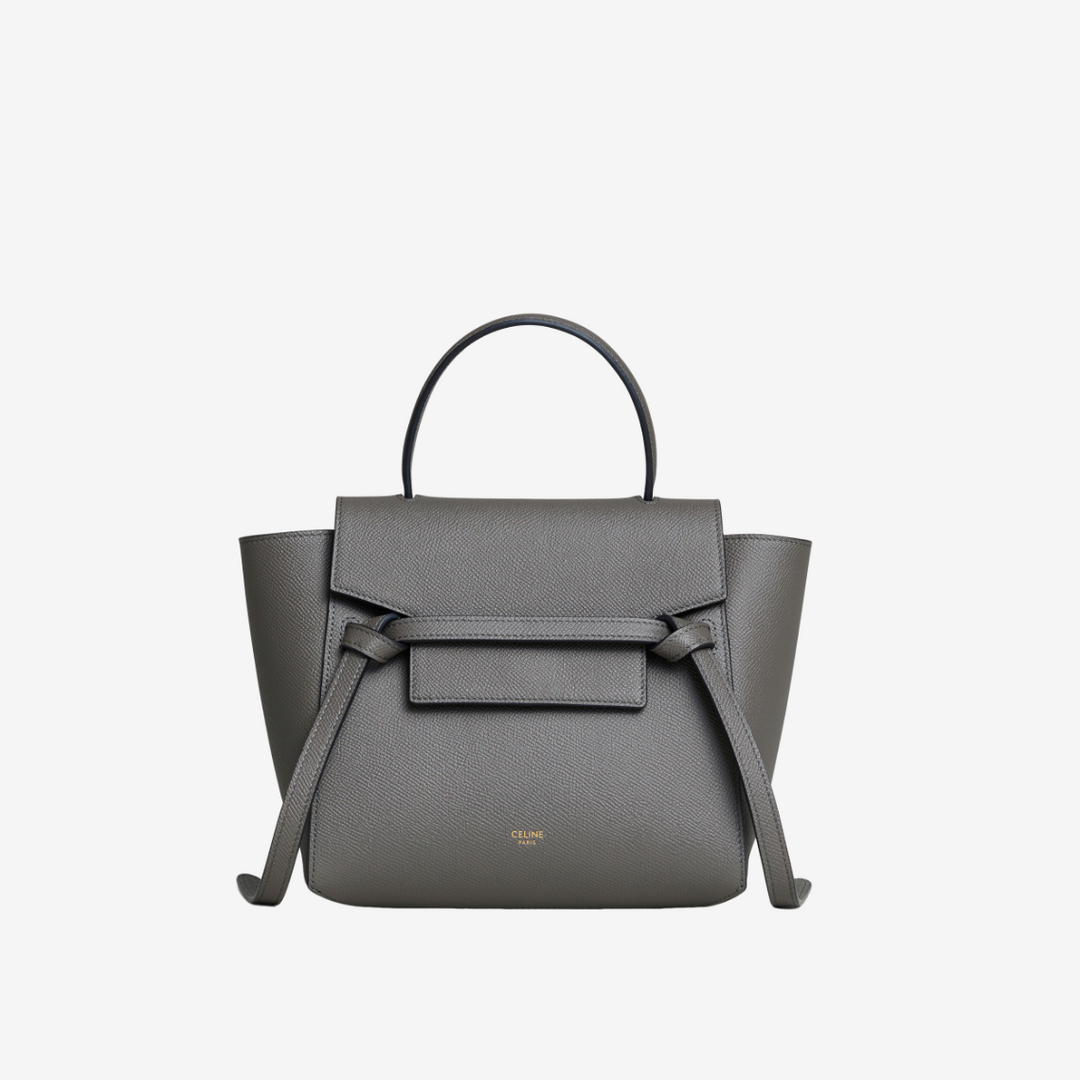 셀린느 그레인 카프스킨 나노 벨트백 그레이