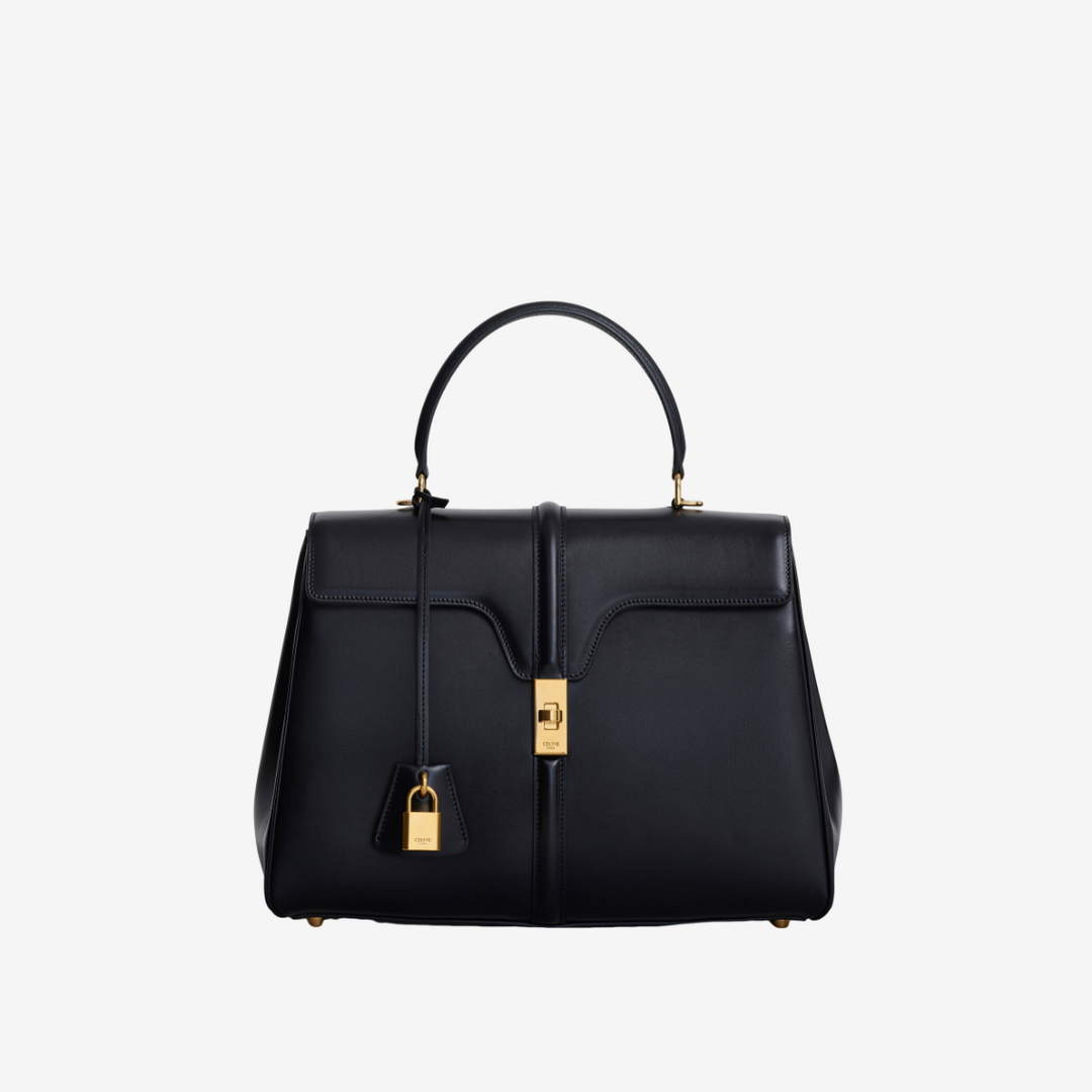 셀린느 새틴 카프스킨 클래식 16백 블랙