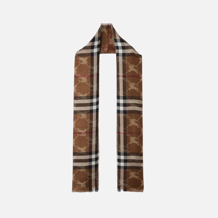 버버리 체크 실크 자카드 양면 스카프