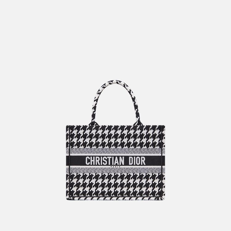 디올 Dior Book Houndstooth 스몰 토트 백 