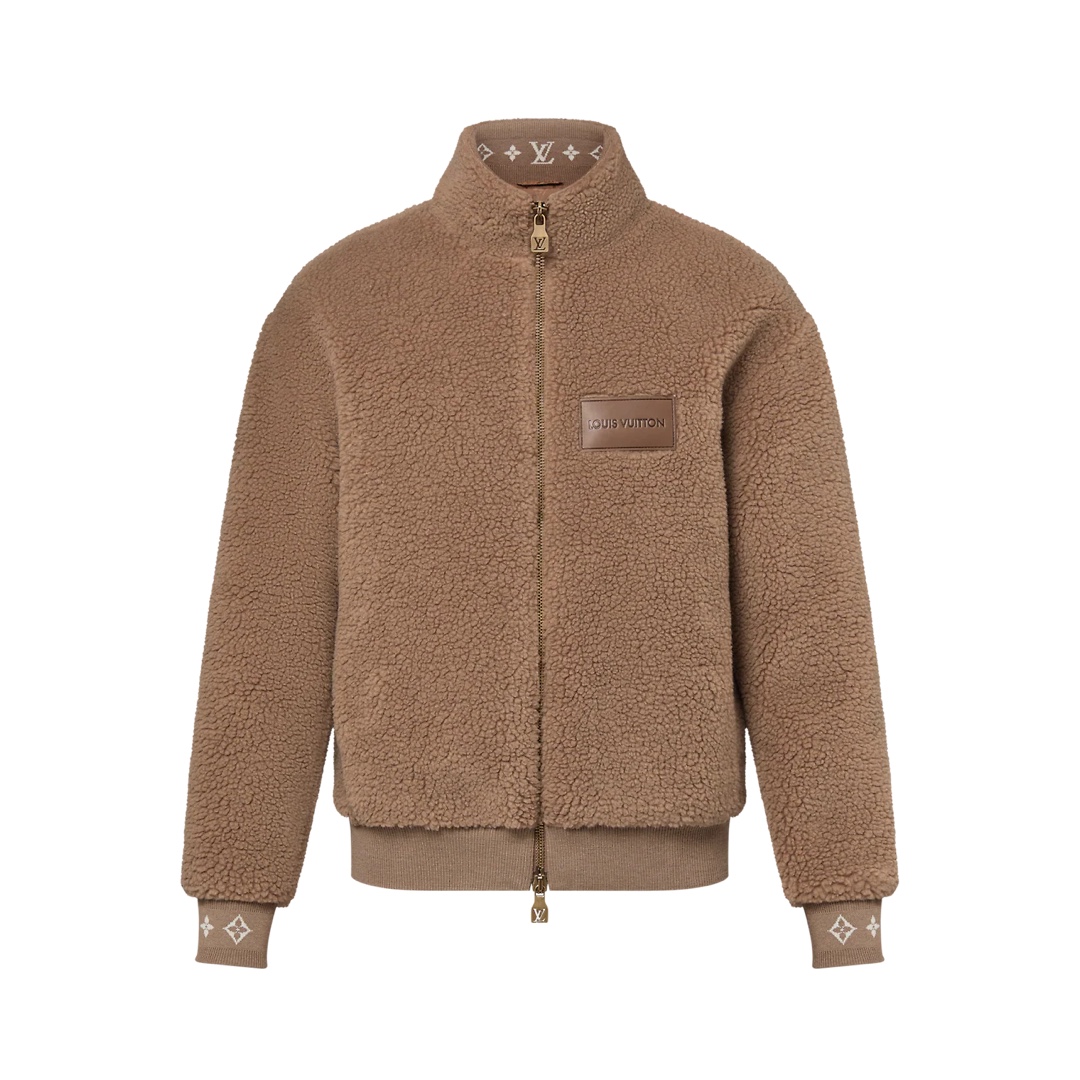 루이비통 레더 패치 플리스 블루종