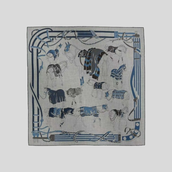 에르메스 스퀘어 스카프(그레이 블루)