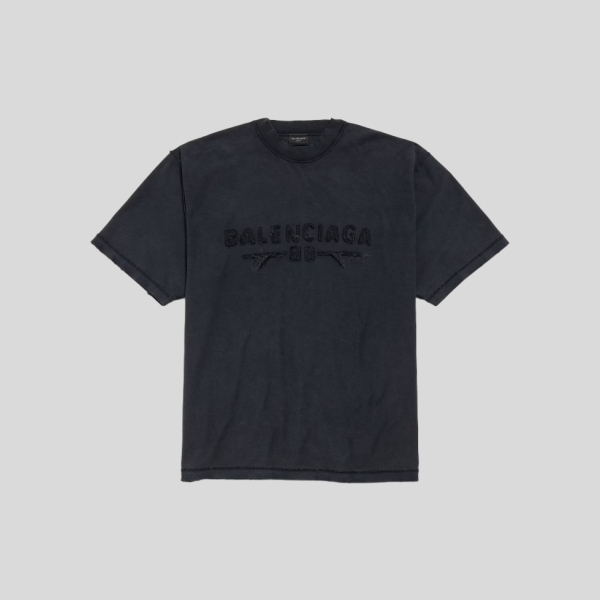 발렌시아가 페이드 블랙 반팔 티셔츠