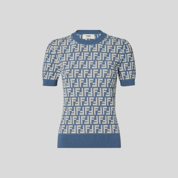 펜디 블루 FF 코튼 스웨터