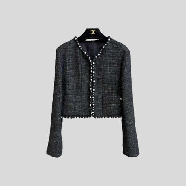 샤넬 진주 파이핑 자켓