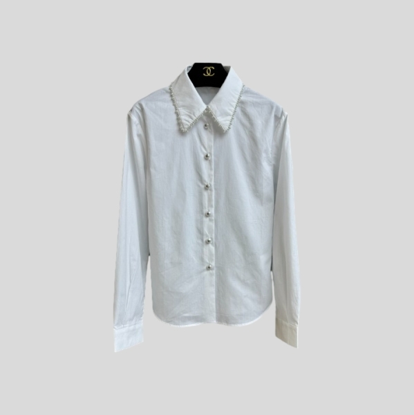 샤넬 펄 칼라 더블 클로그 셔츠