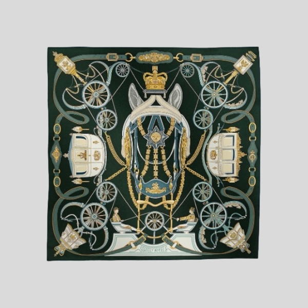 에르메스 wheel of Honor 숄(그린)