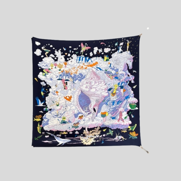 에르메스 마이 클라우즈 스카프(네이비 블루)