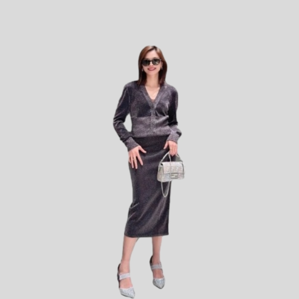 펜디 실크 슈트 스커트