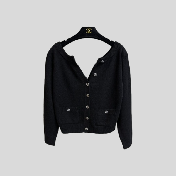 샤넬 캐시미어 가디건 블랙
