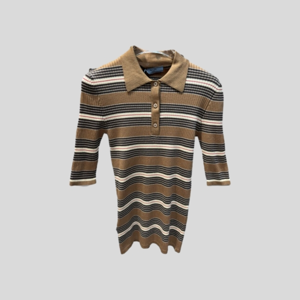 미우미우 뉴 클래식 스트라이프 폴로 티