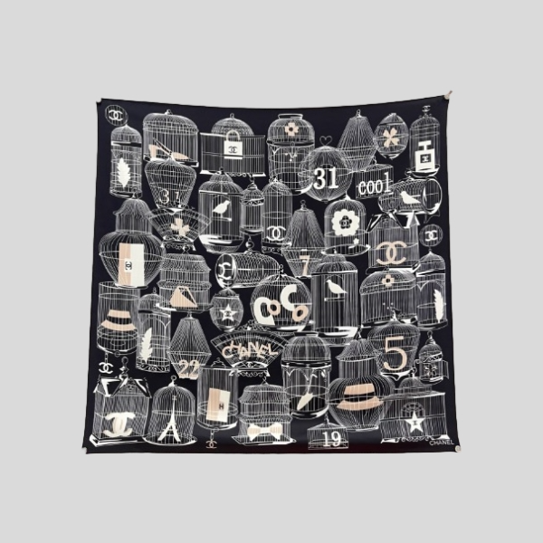 샤넬 버드케이지 스카프 블랙