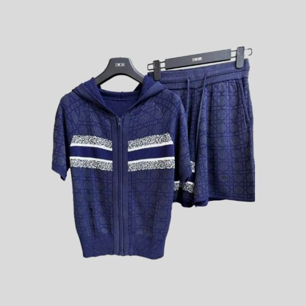 디올 라탄 플레드 니트 세트