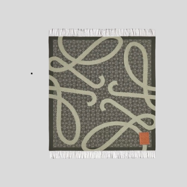 로에베 자카드 블랭킷 숄 그린