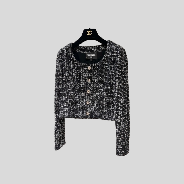 샤넬  레터 버튼  직조 스퀘어 숏 재킷