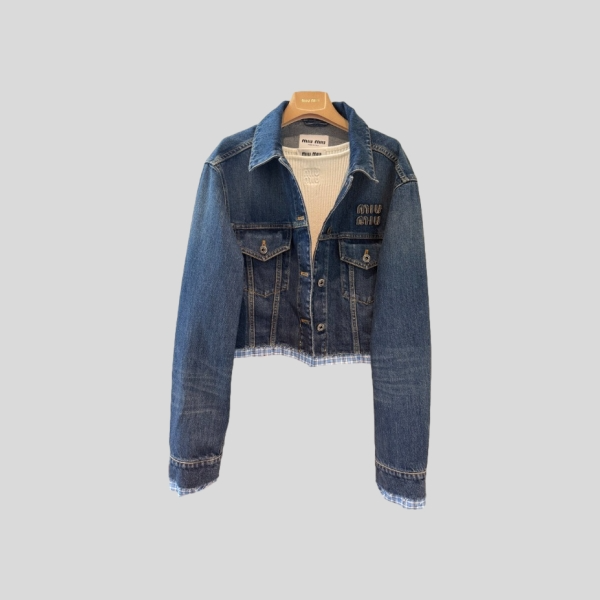 미우미우 로고 데님 자켓