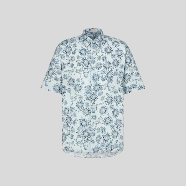 디올 반팔 실크 셔츠