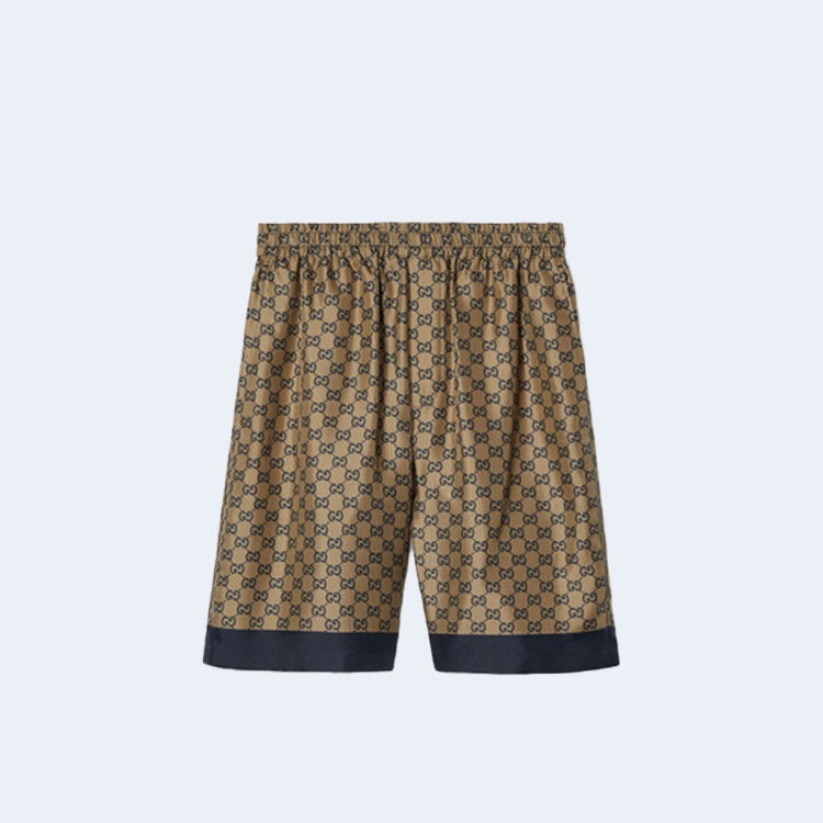 구찌 프린트 트윌 실크 쇼츠
