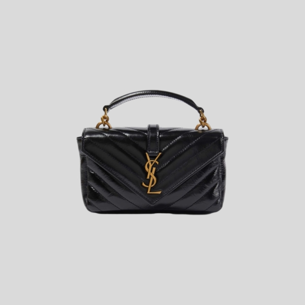 생로랑 유광 크래클드 college 미니 체인 백