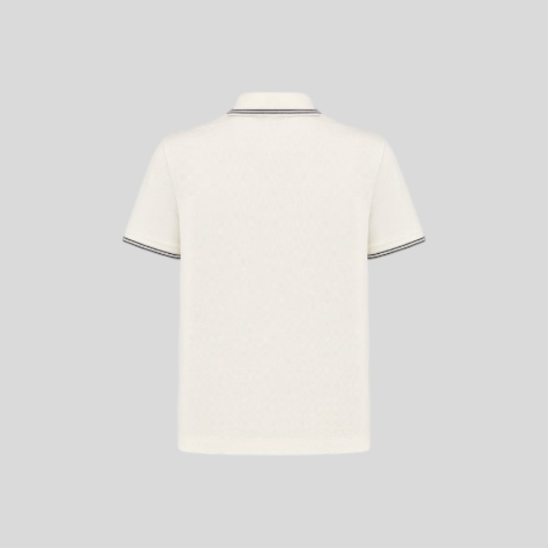 디올 코튼 블렌드 저지 디올리비에라 폴로 셔츠 화이트