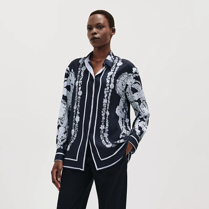 에르메스 실크 셔츠(2color)