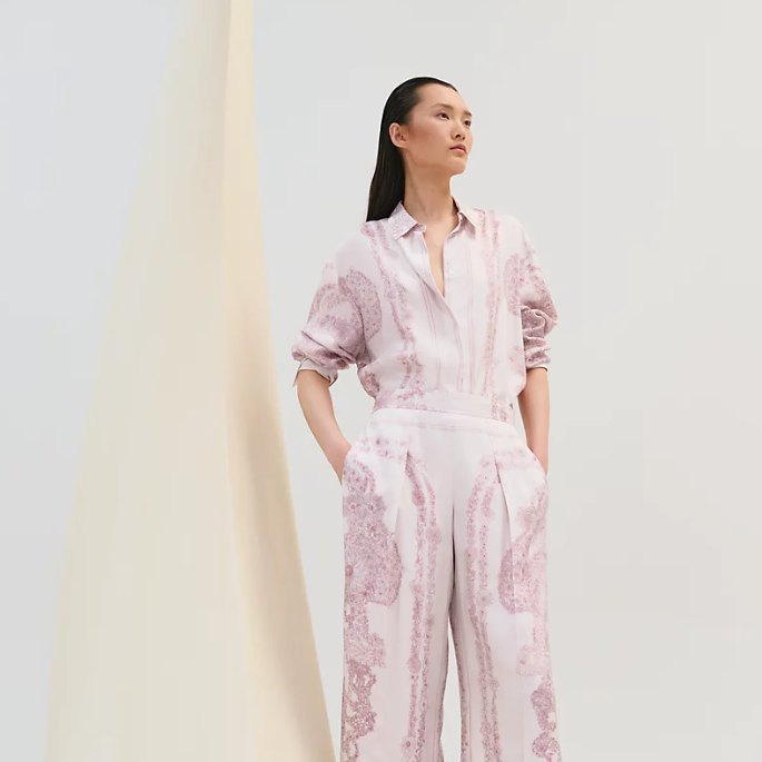 에르메스 실크 셔츠(2color)