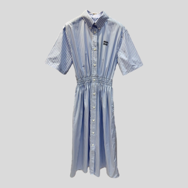 미우미우 스트라이프 셔츠 드레스