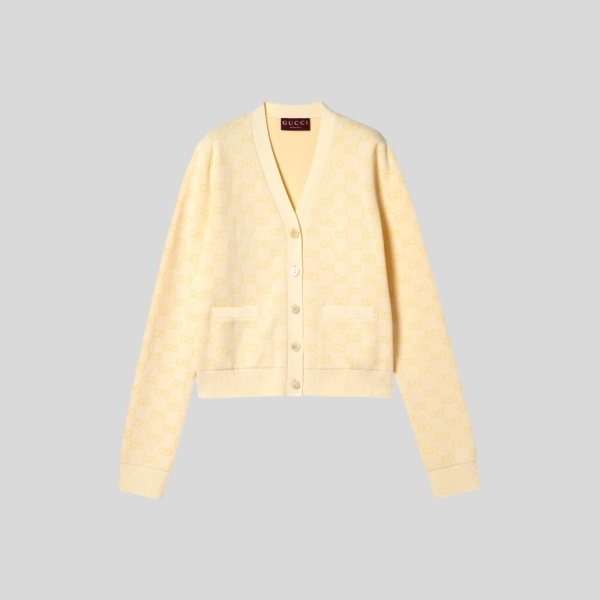구찌 파인 코튼 GG 자카드 가디건