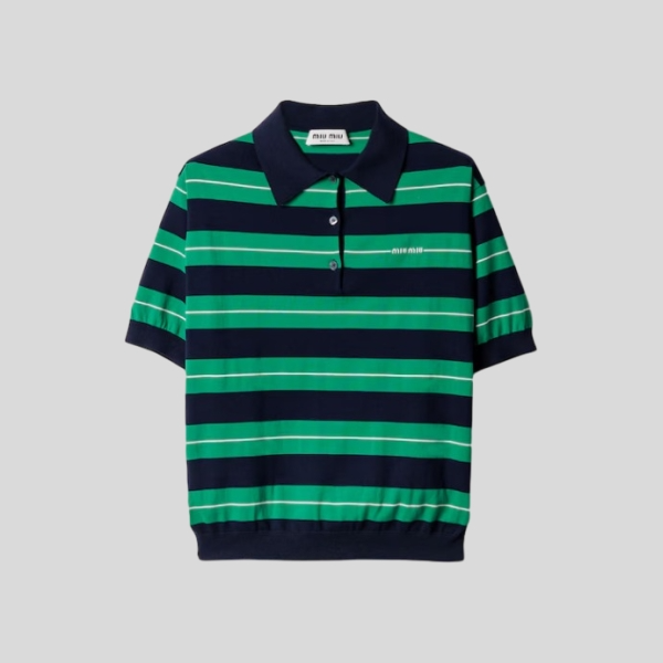 미우미우 코튼 니트 폴로 셔츠