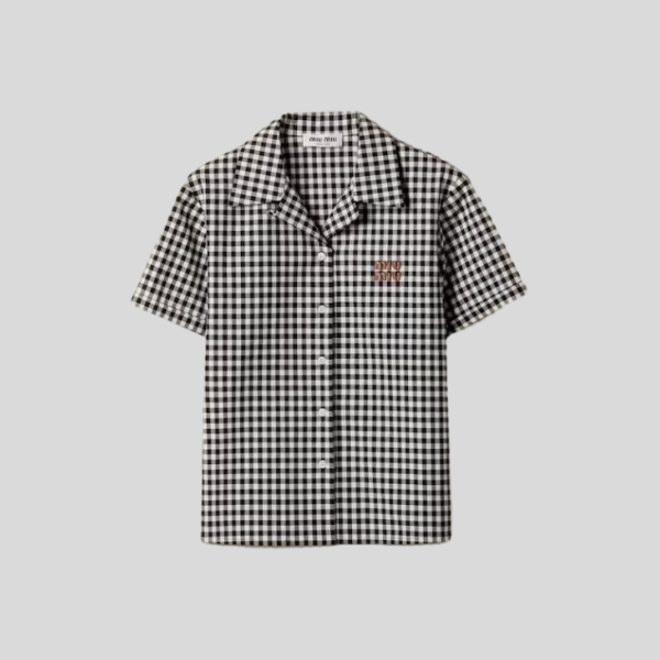 미우미우 깅엄 체크 셔츠