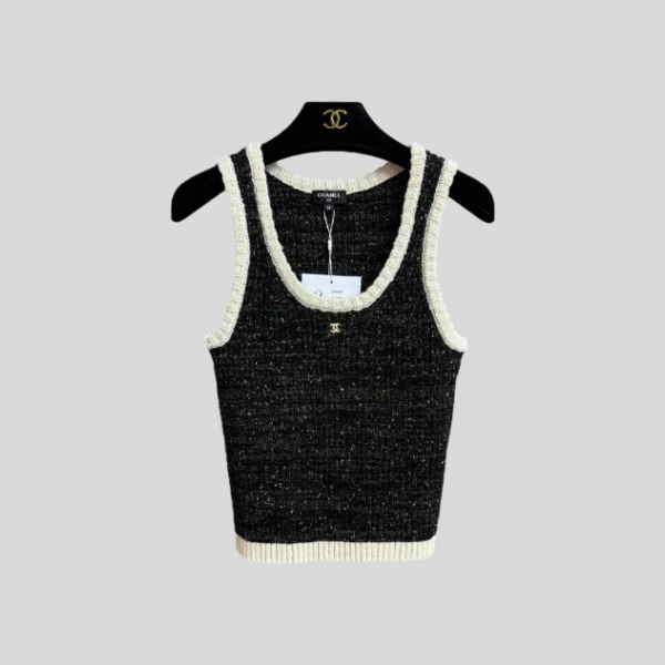 샤넬 슬리브리스 탑