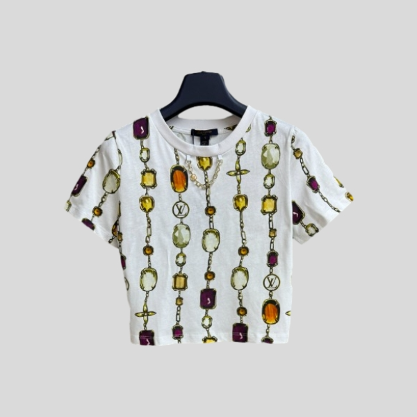 루이비통 체인 프린트 숏 티셔츠