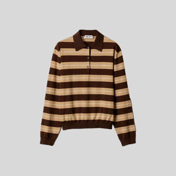 미우미우 코튼 니트 폴로 셔츠