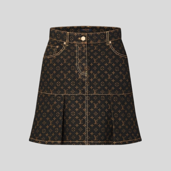 루이비통 모노그램 데님 플리츠 스커트