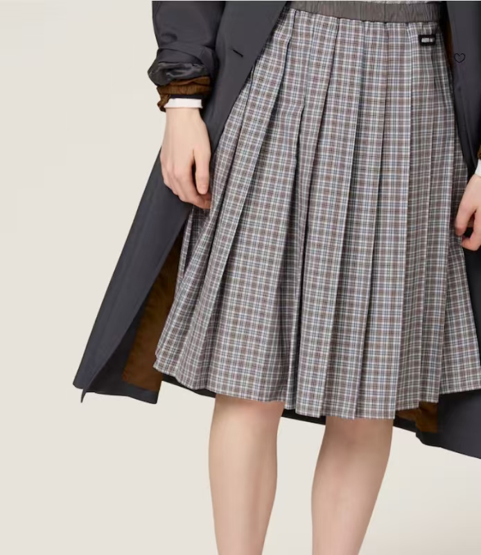 미우미우 플레드 스커트