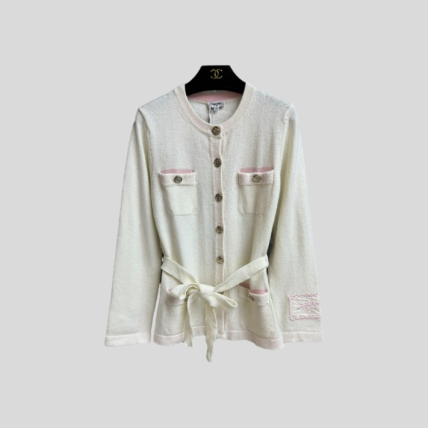 샤넬 레이스업 니트 가디건
