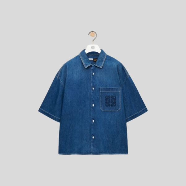 로에베 데님 반팔 셔츠