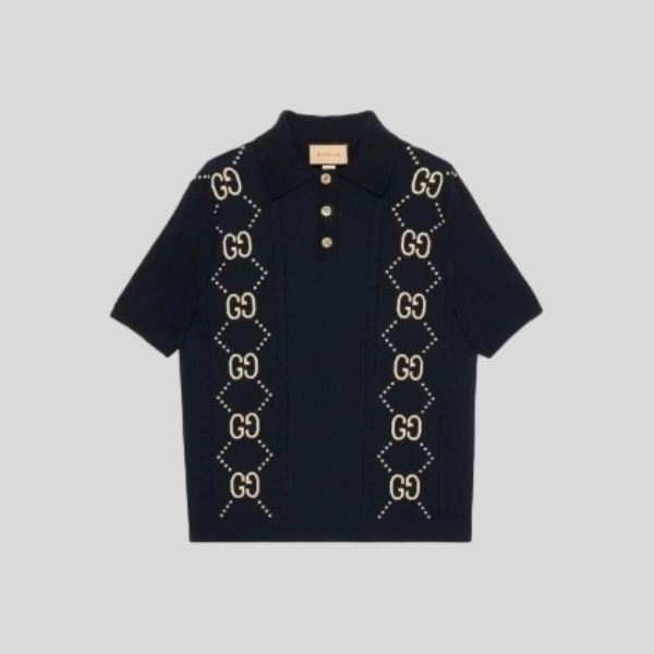 구찌 니트 코튼 반팔 셔츠