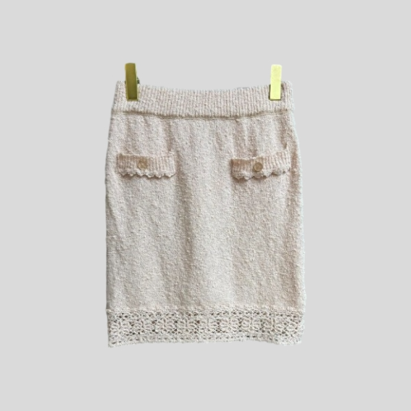 샤넬 레이스 니트 스커트