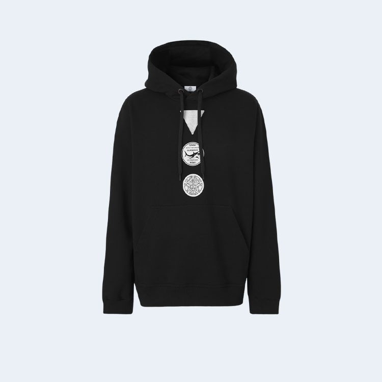 버버리 프린팅 코튼 저지 후드