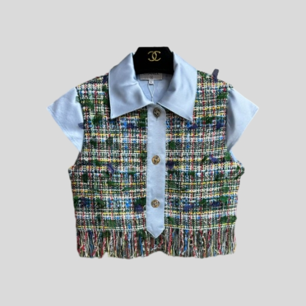 샤넬 태슬 반팔 베스트