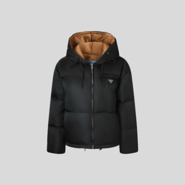 프라다 후드 크롭 다운 자켓