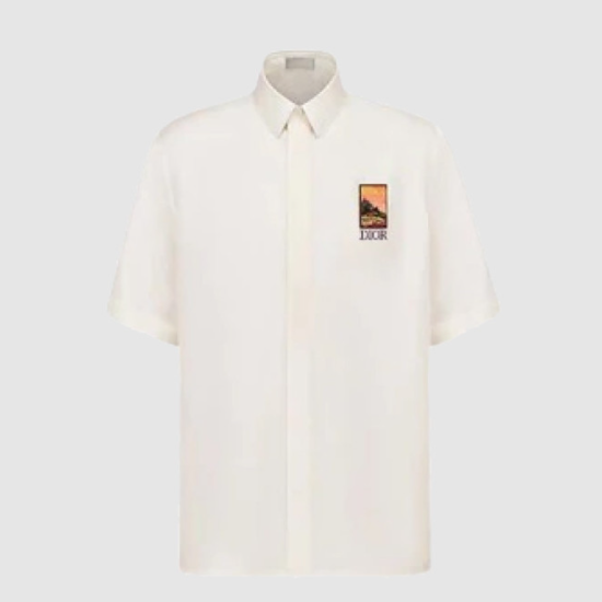 디올 실크 트윌 쇼트 슬리브 셔츠