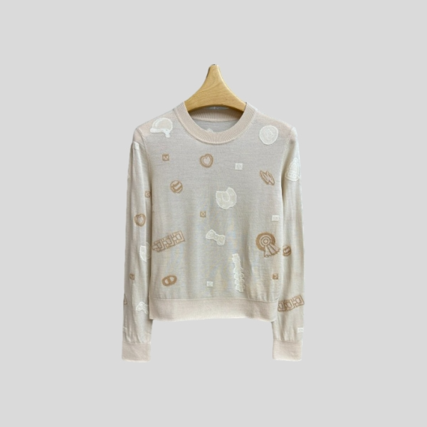 에르메스 가벼운 롱 슬리브 스웨터