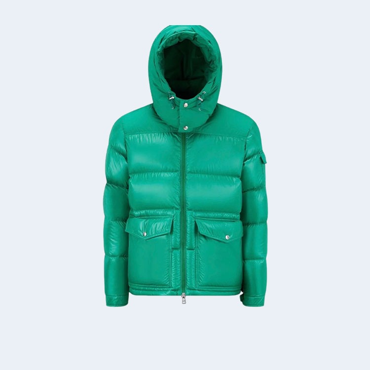 몽클레어 마사야 로고 패치 다운 패딩 그린