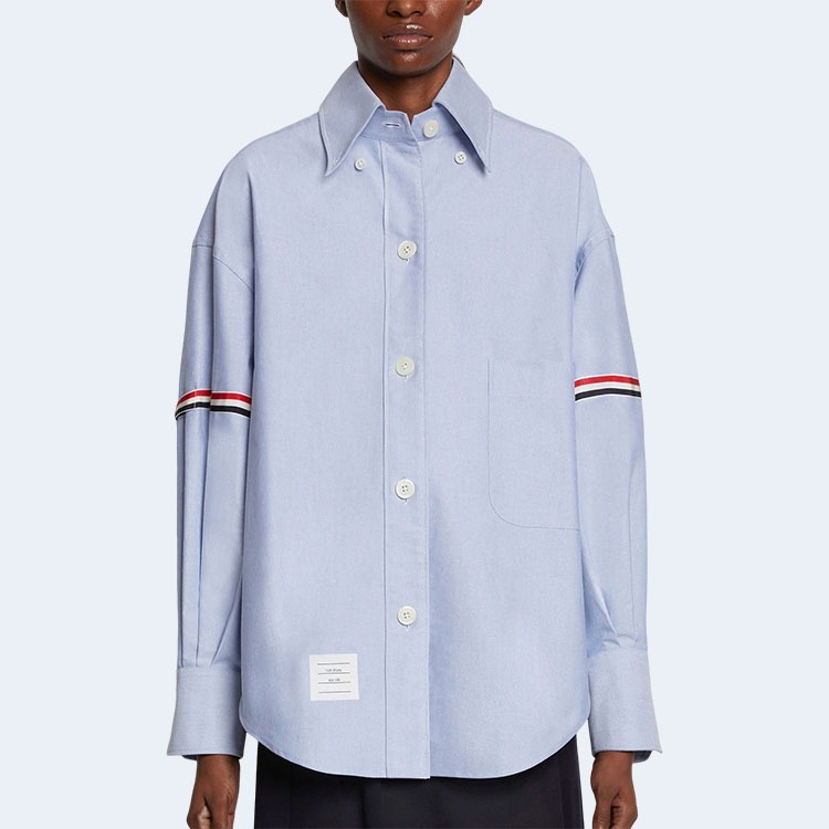 톰브라운 RWB 스트라이프 디테일 셔츠 블루