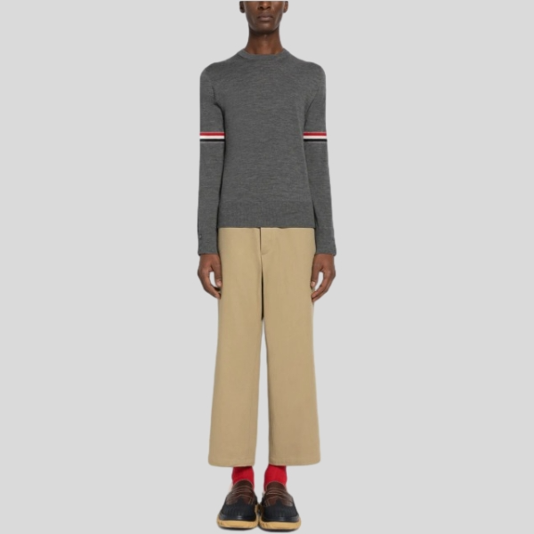 톰브라운 양팔 삼선 니트