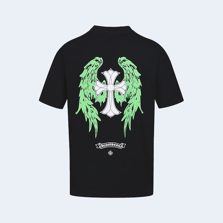 크롬하츠 스프레이드 자수 블랙 티셔츠