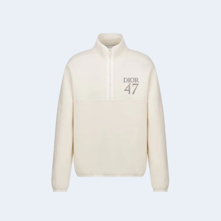 디올 코튼 플리스 칼라 스웨터 