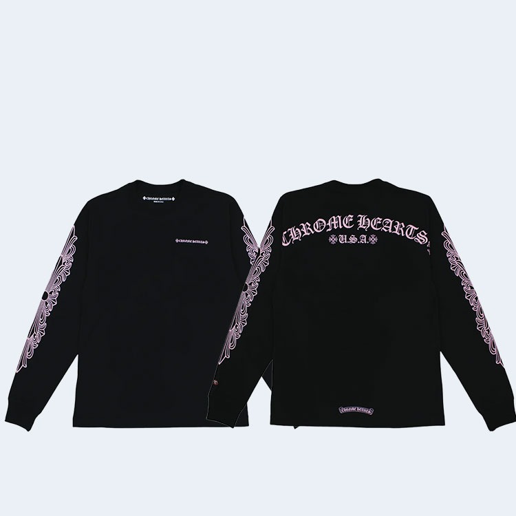 크롬하츠 x 매티보이 숄더 로고 롱 슬리브 티셔츠